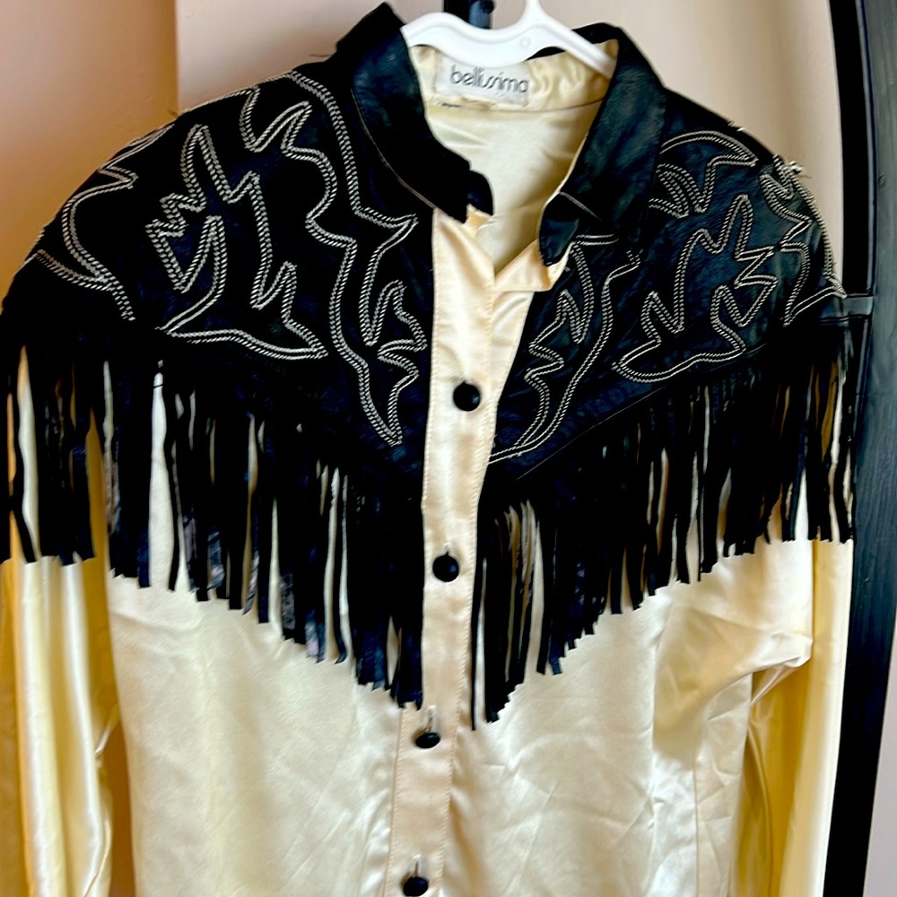 Vintage Rockabilly Western Bellissima fringe Rodeo Rockabilly Women’s Shirt sz M